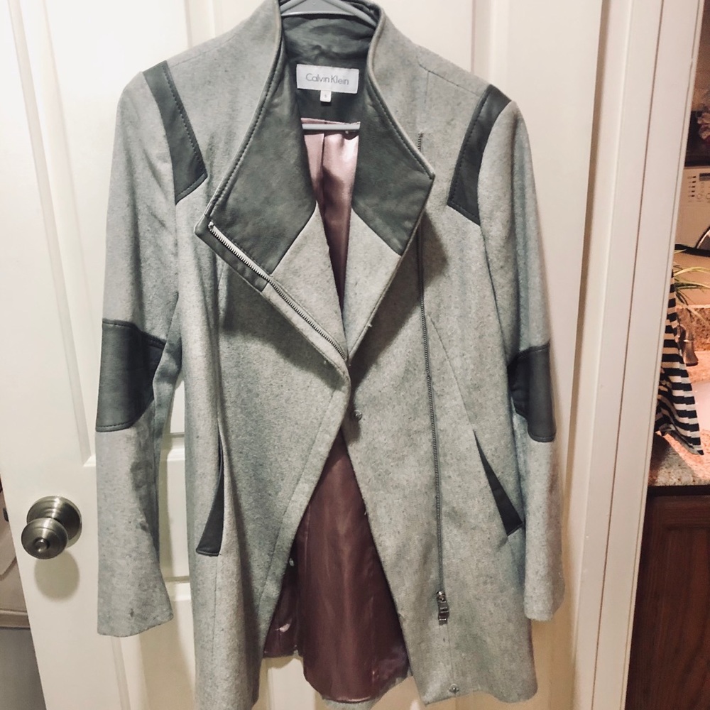 Grey A Line Pea Coat